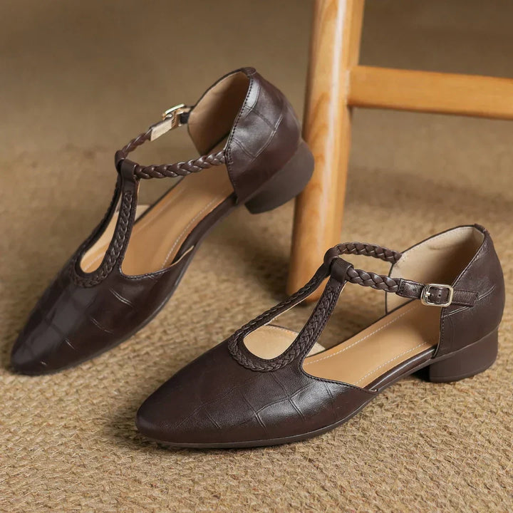 Clara Orthopedic Leather Mary Jane Shoes — lifestyle shot