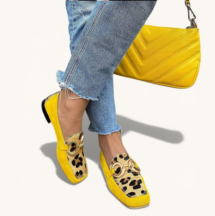 Stelle Animal Print Loafers — front view