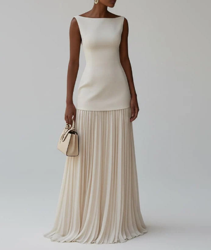 The Amara Sculpted Elegance Dress — front view