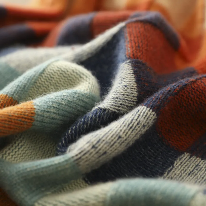 Olivia Soft Patchwork Turtleneck — back view
