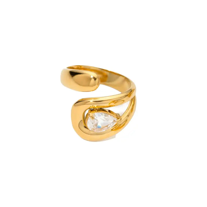 Side angle showing the gold-tone band