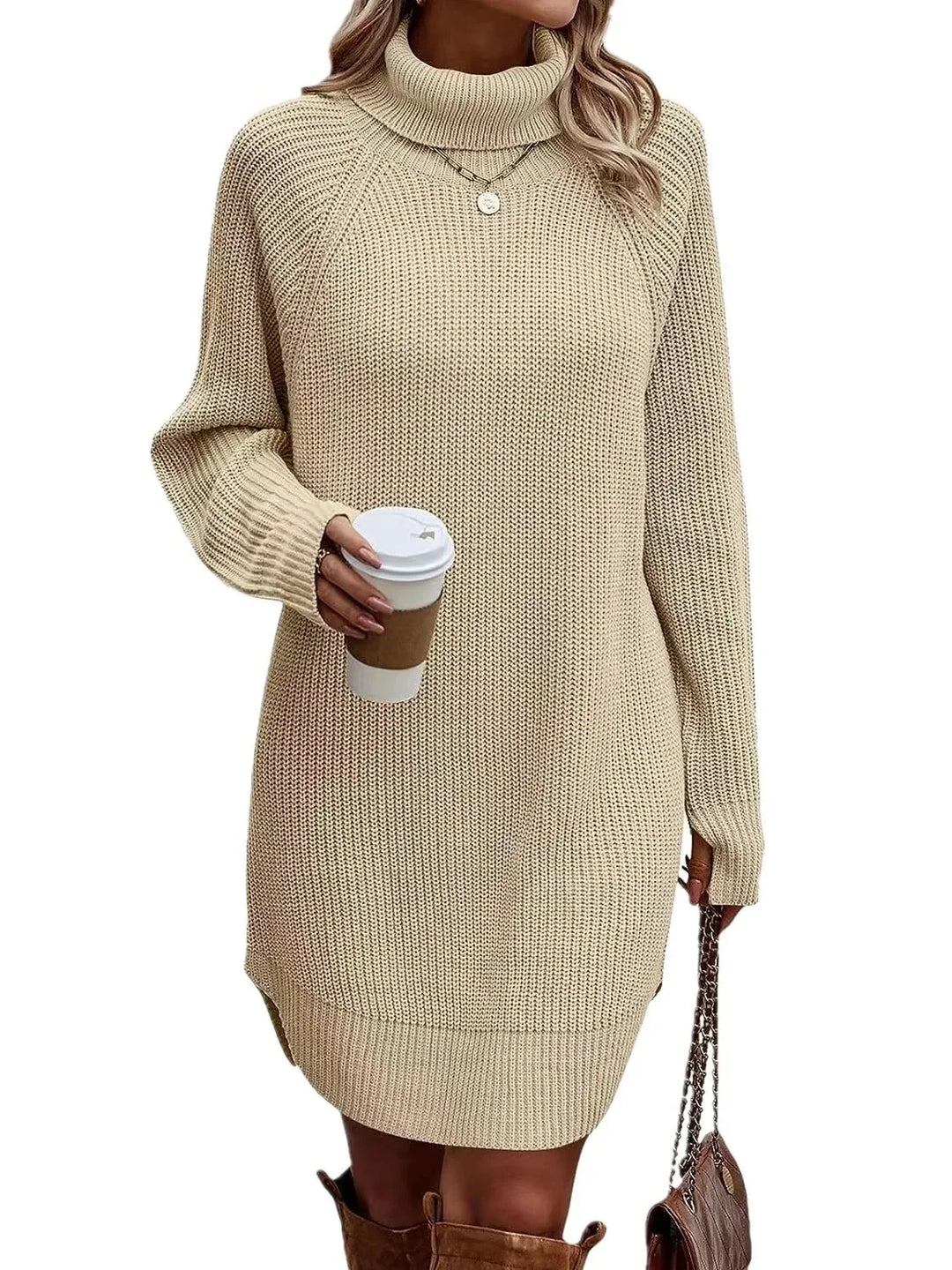 Scarlett cozy dress back – long sleeve warm women's winter fashion
