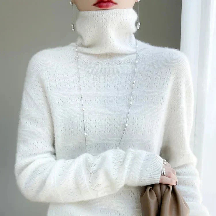 Aria Soft Premium Turtleneck Sweater — side view