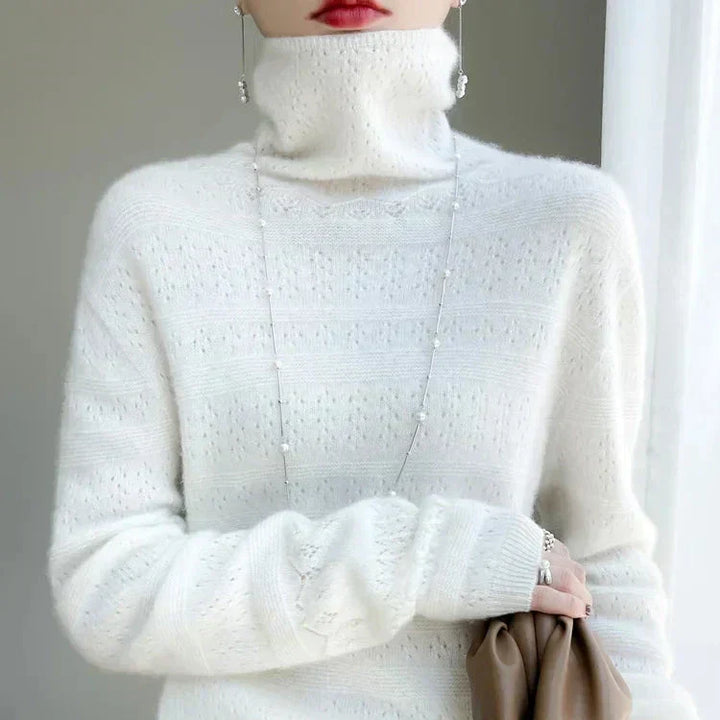 Aria Soft Premium Turtleneck Sweater — side view