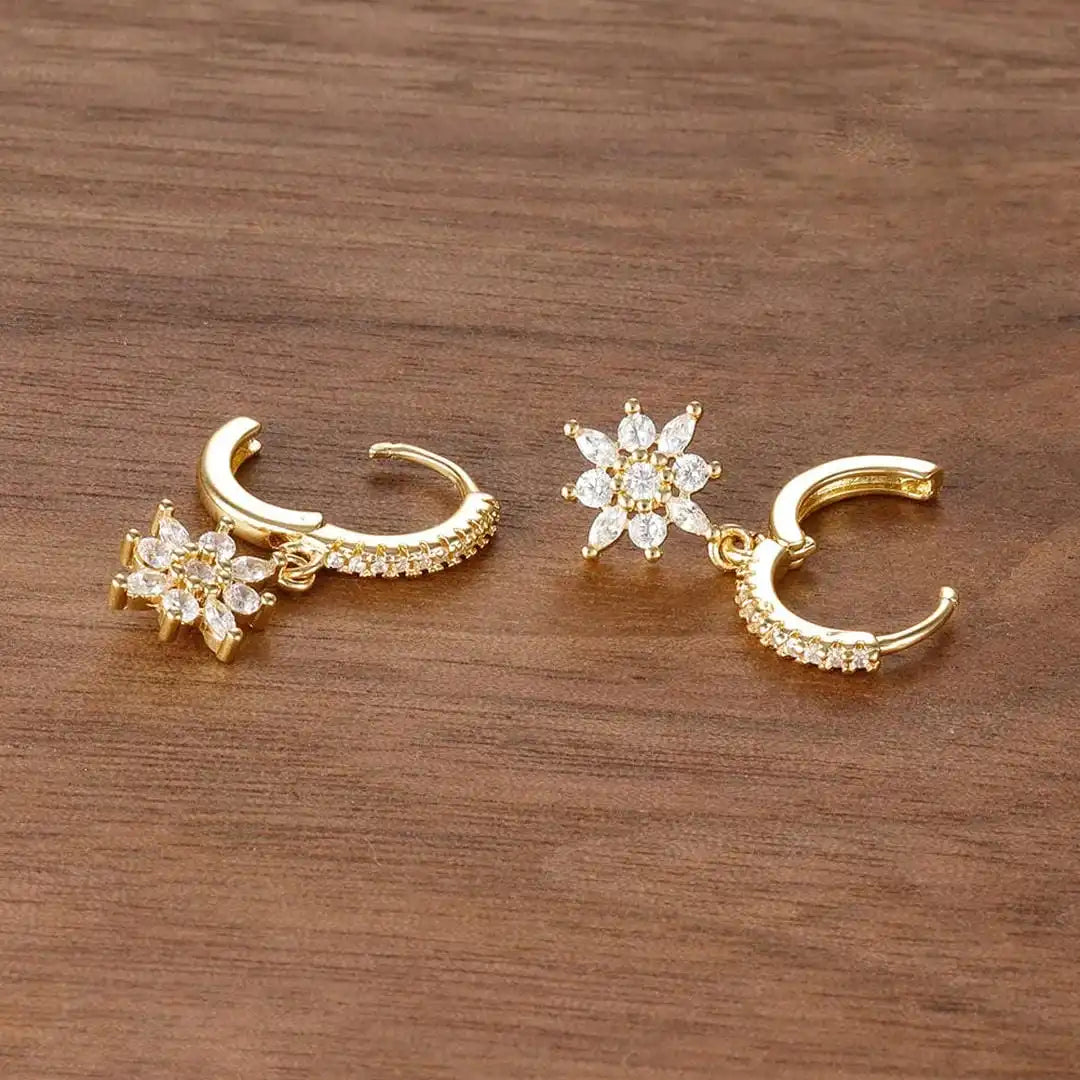 Both earrings displayed together on a jewellery tray