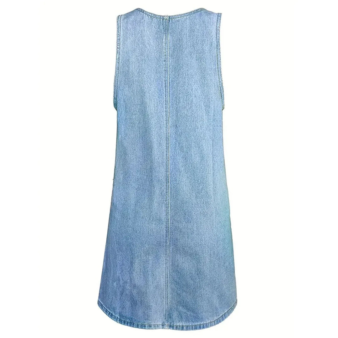 Saylor Denim Dress — close-up view