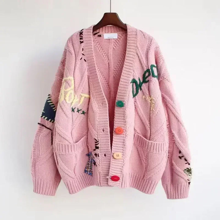 Zoe Embroidered Cardigan — detail view