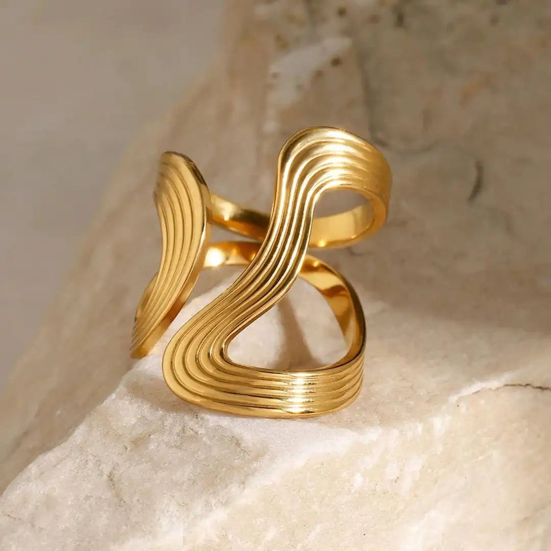 Main shot of the exquisite gold beaded ring