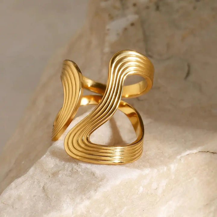 Main shot of the exquisite gold beaded ring
