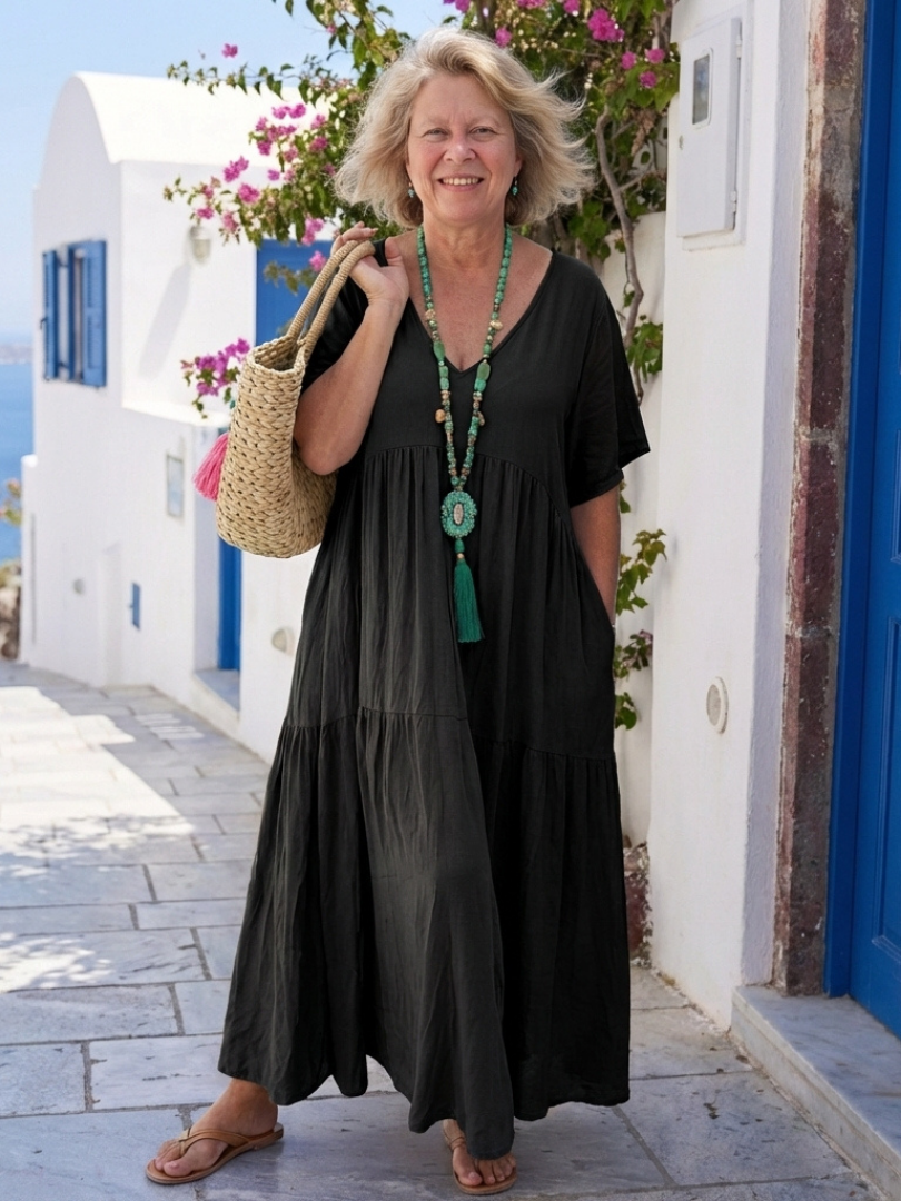 Zinnia Tiered Maxi Dress — detail view