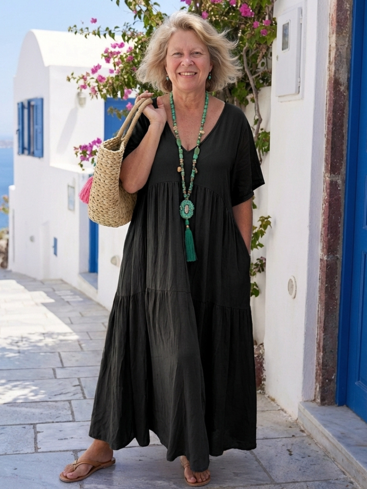 Zinnia Tiered Maxi Dress — detail view