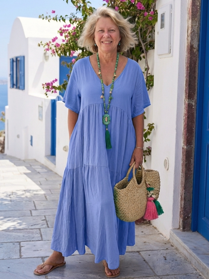 Zinnia Tiered Maxi Dress — back view