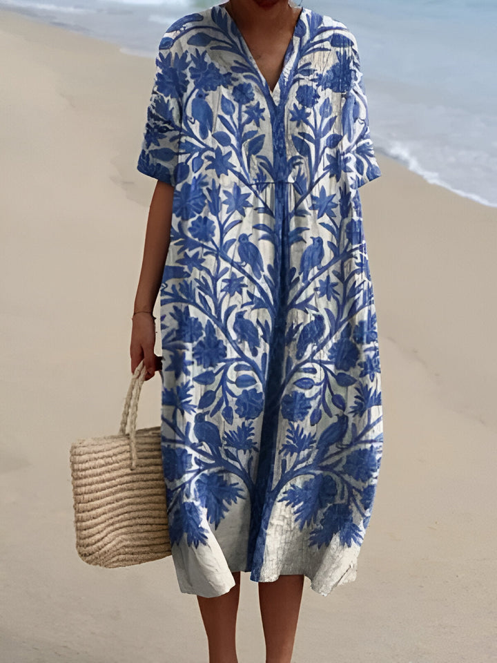Quirine Printed Maxi Dress — styled product shot