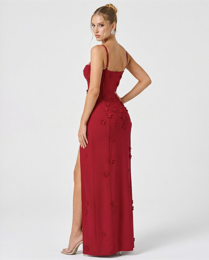ARIA Luna Slit Maxi Dress - women's maxi dress, side view