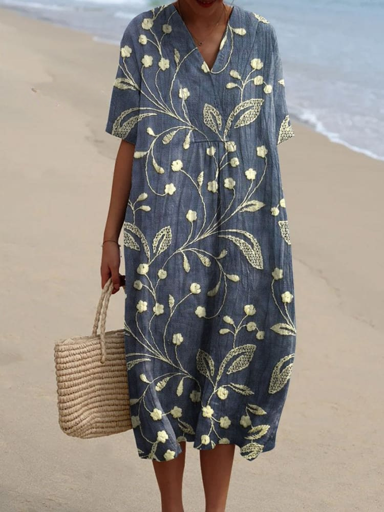Quirine Printed Maxi Dress — styled product shot