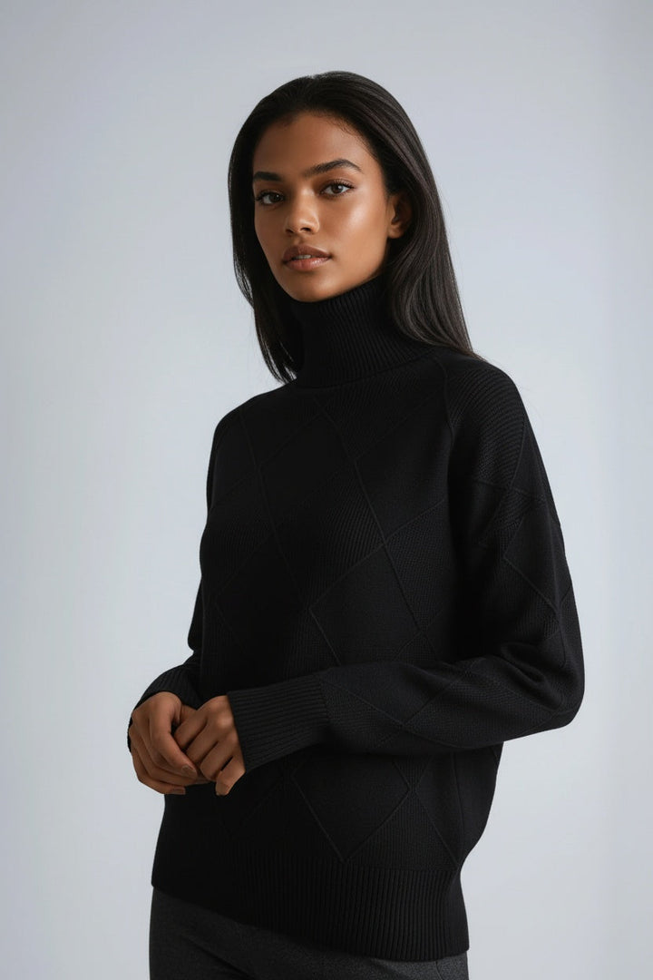 Sky | Turtleneck Sweater with Diamond Pattern