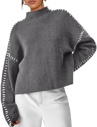 Nia | Women's Cropped Mock Neck Ribbed Sweater