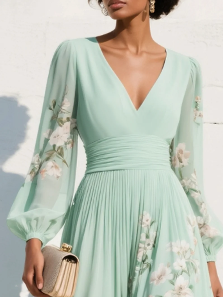 Mint Blossom Dress — detail view