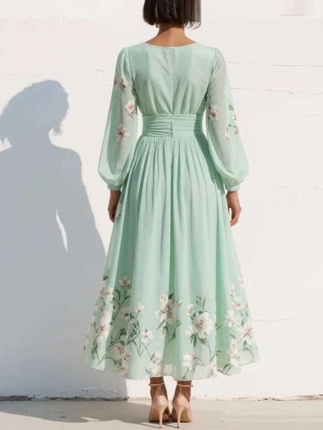 Mint Blossom Dress — back view