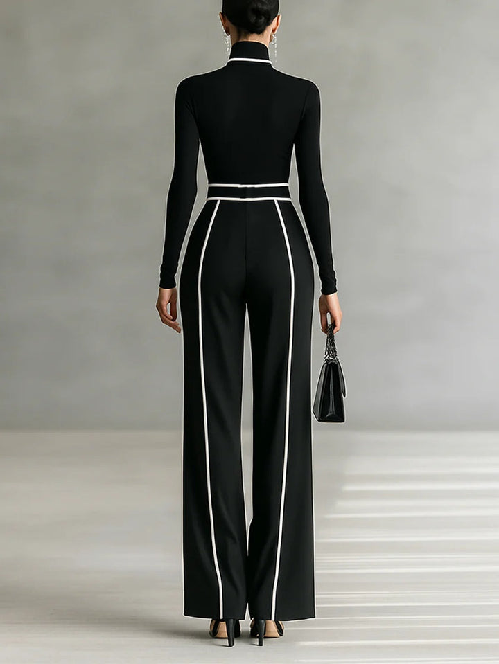 Women's elegant wide-leg pants outfit – side view
