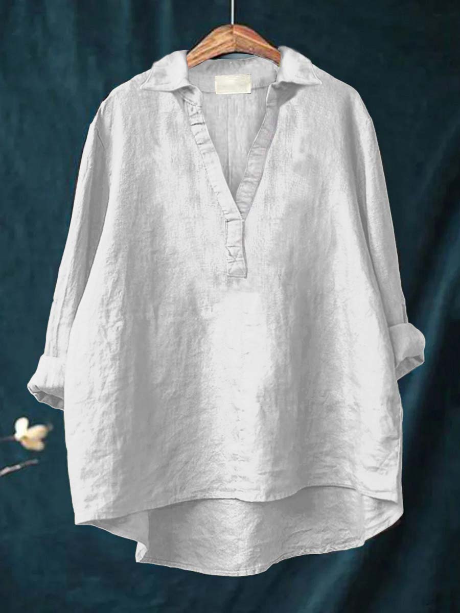 Andrea Art Print Blouse — styled view