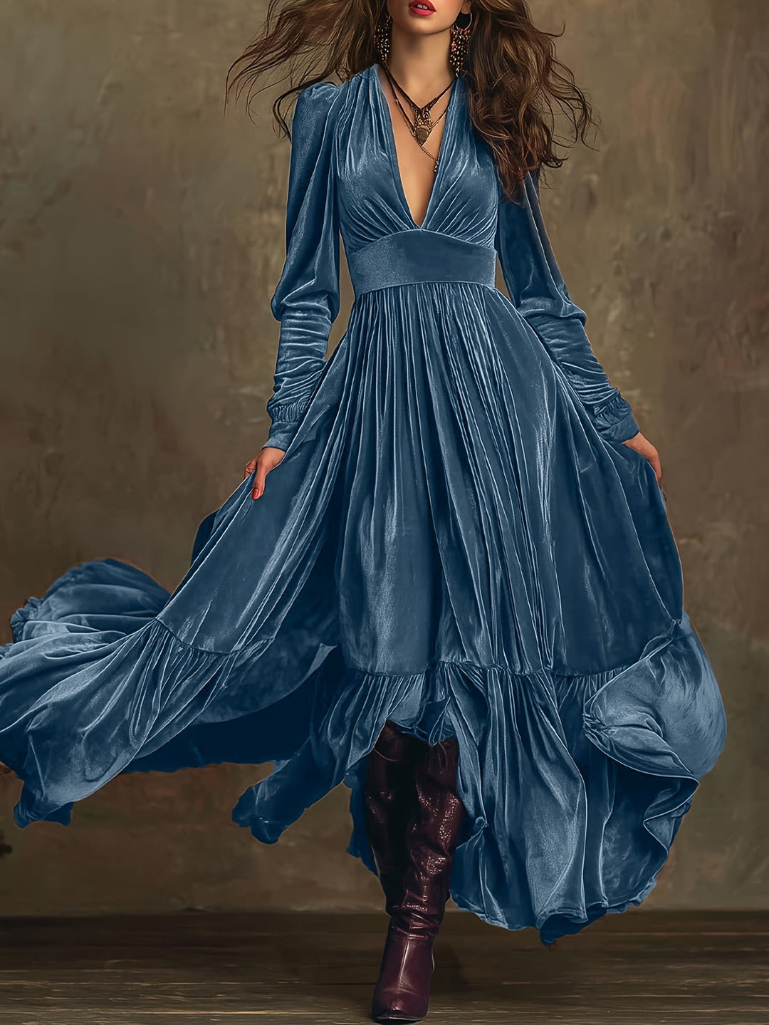 Eveline | Elegant Velvet Maxi Dress