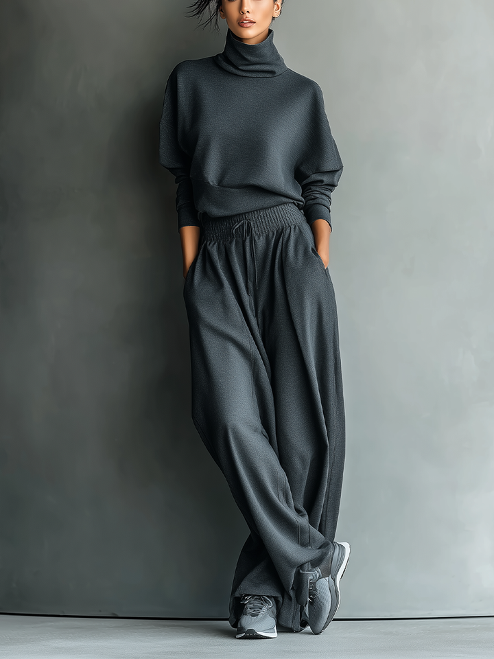 Charcoal Knit Two-Piece Set — front view