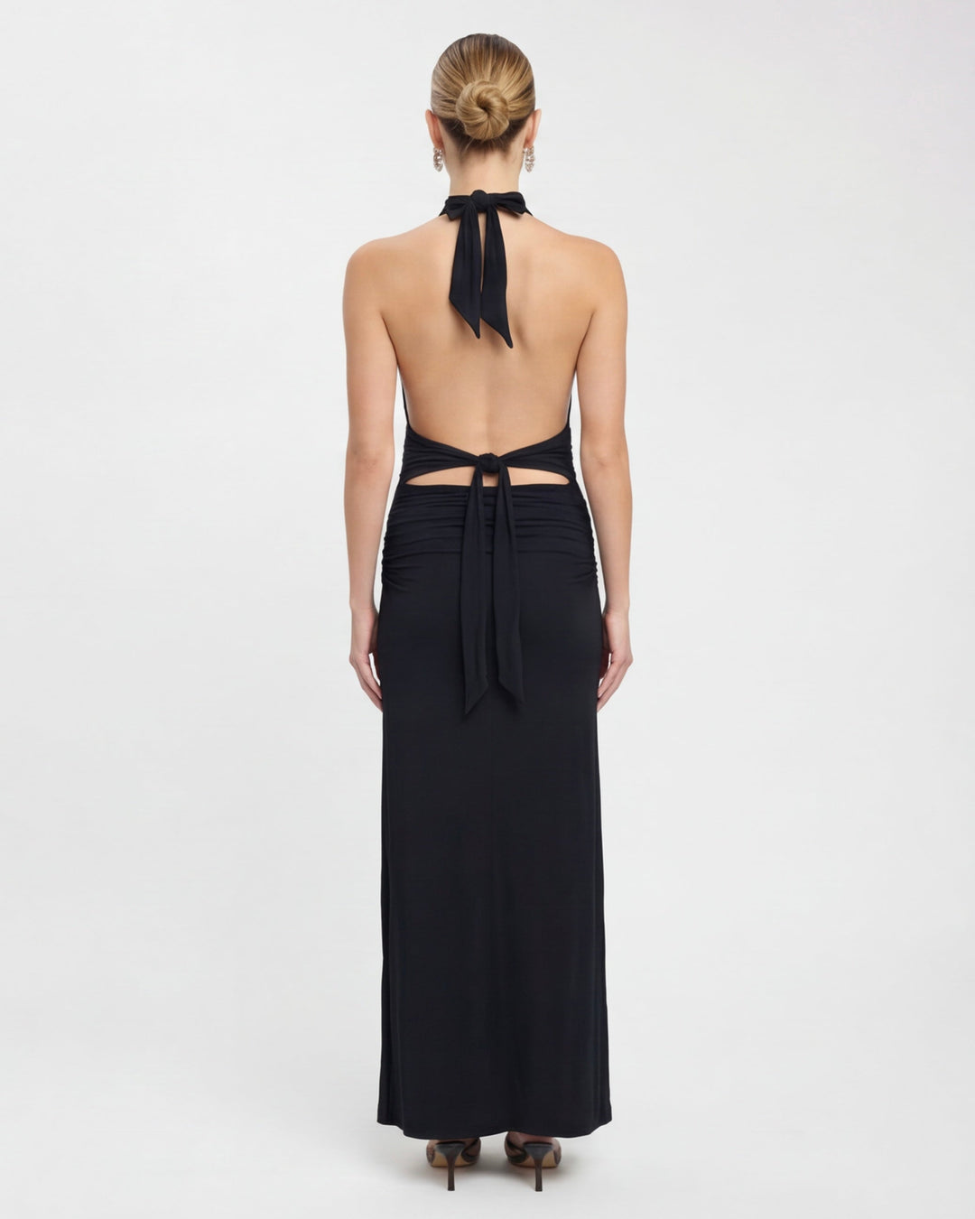 ARIA Nyx Halter Maxi Dress - women's maxi dress, side view
