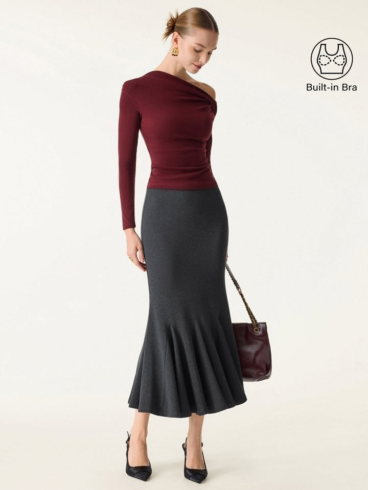 2Pcs Set LiteWarm Convertible Built-In Bra Top 2.0 & High-Rise Mermaid Midi Skirt