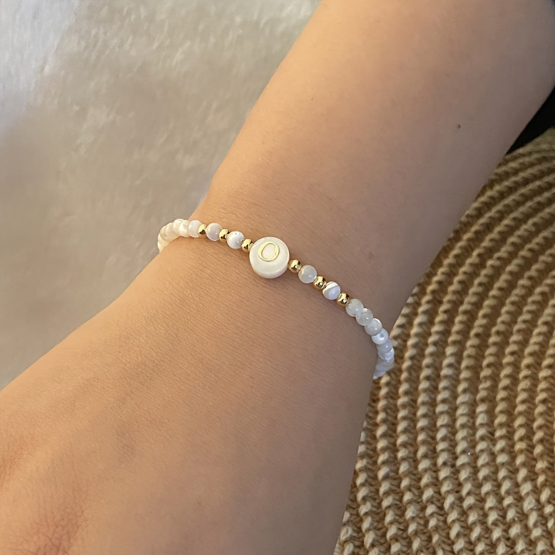Elegant Initial Pearl Bracelet