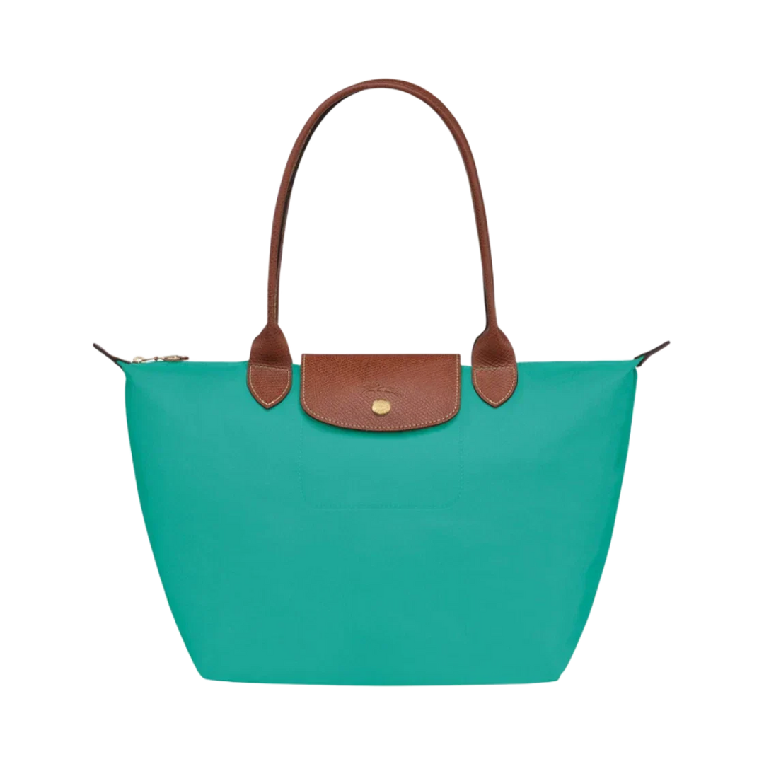 Longchamp Le Pliage Large tote bag Turquoise detail