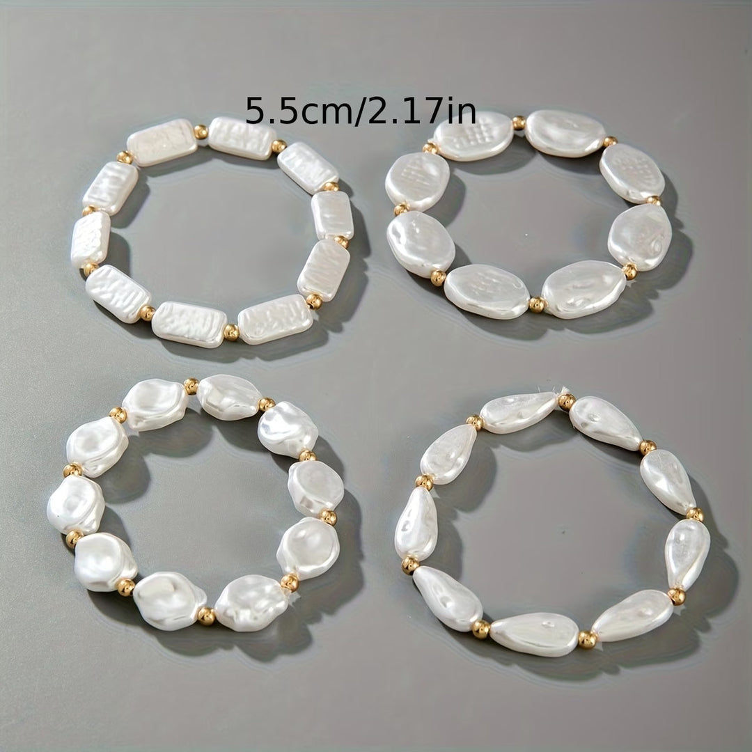 Pearl statement bracelet set displayed inside its packaging