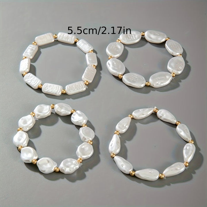 Pearl statement bracelet set displayed inside its packaging