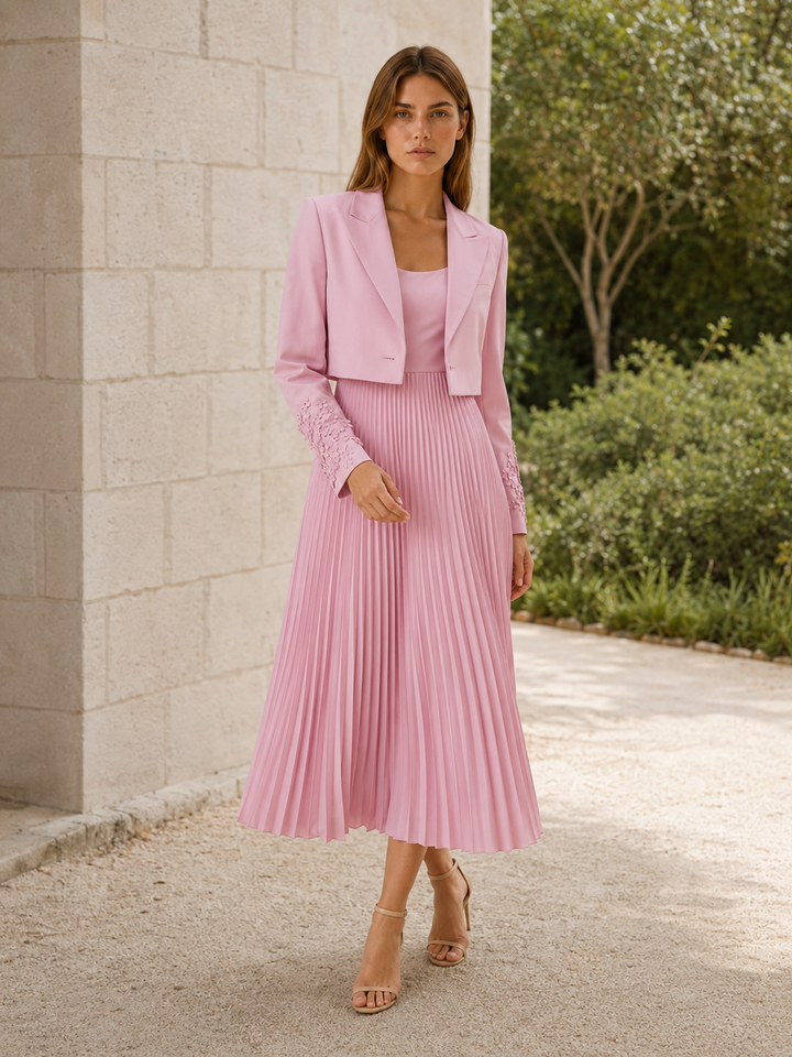 Aisling | Blazer Dress Set with Pleated Skirt
