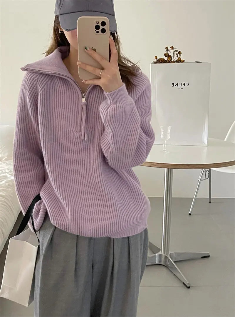 Aisling | Women's Quarter Zip Polo Sweater
