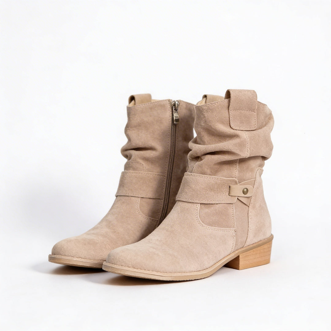 Aurora | Women's Suede Western-Style Slouch Ankle Boots