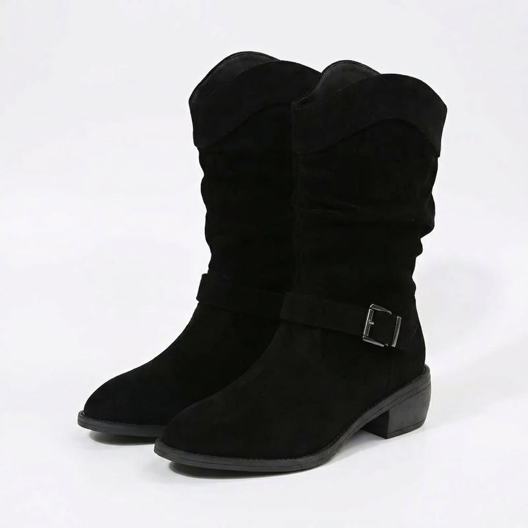 Aurora | Women's Suede Western-Style Slouch Ankle Boots