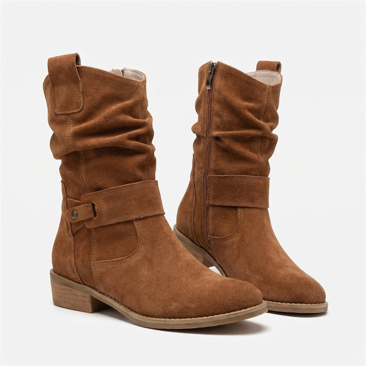 Aurora | Women's Suede Western-Style Slouch Ankle Boots
