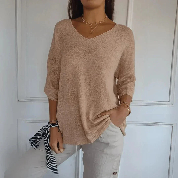 Noelia V-Neck Sweater — styled view