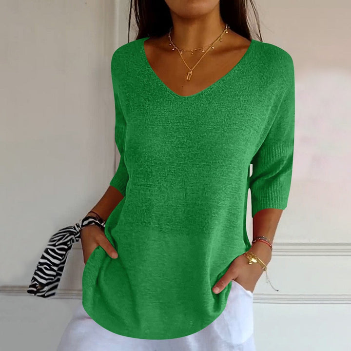 Noelia V-Neck Sweater — back view