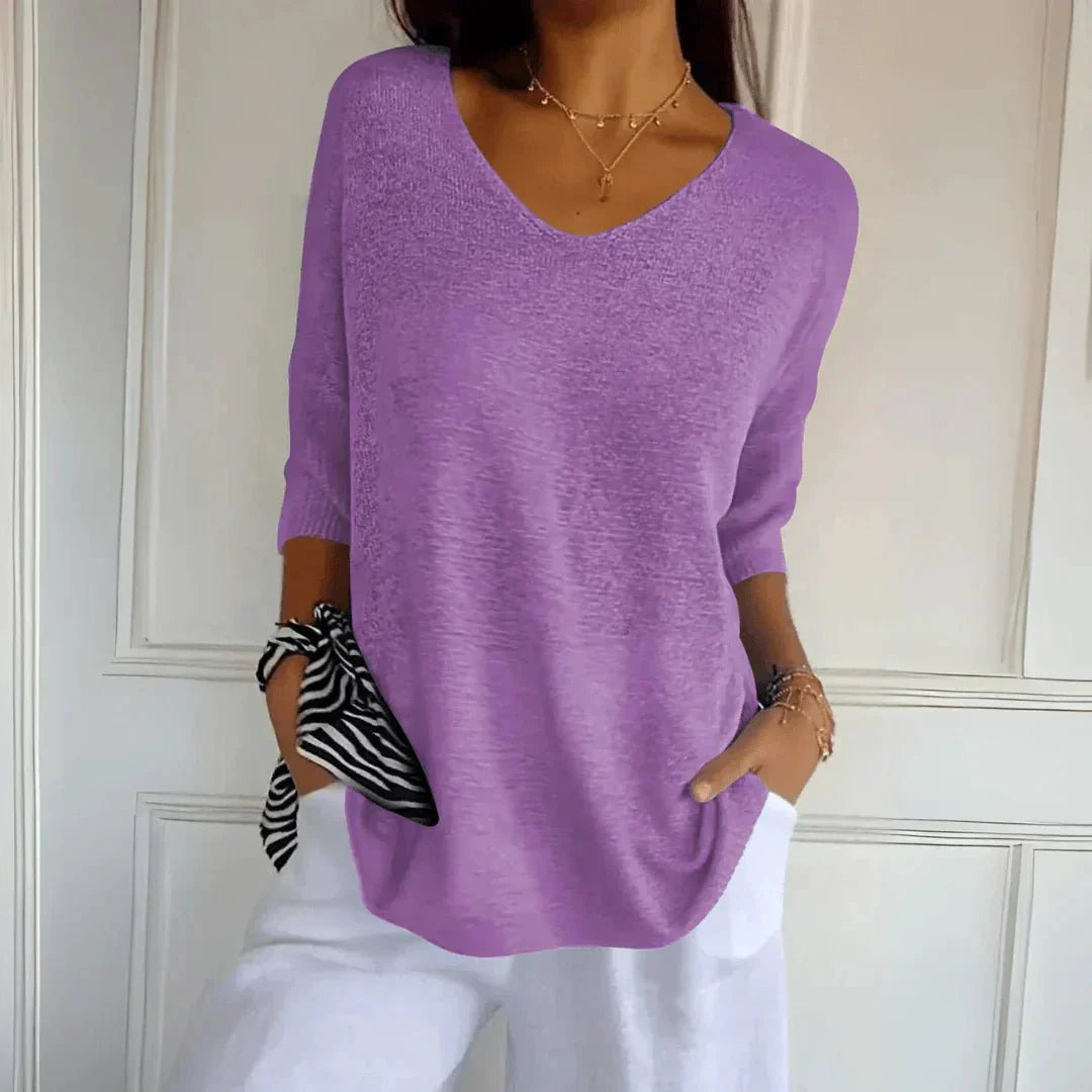 Noelia V-Neck Sweater — side view