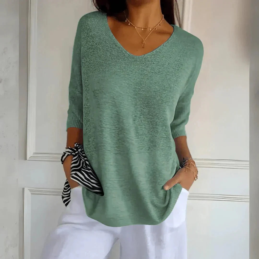 Noelia V-Neck Sweater — detail view