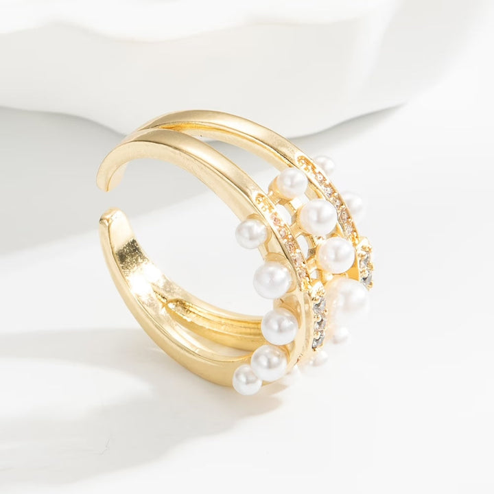 Ring worn on a model's hand