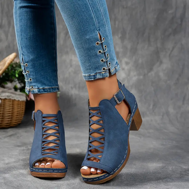 Aubrey Orthopedic Wedge Sandals — top view
