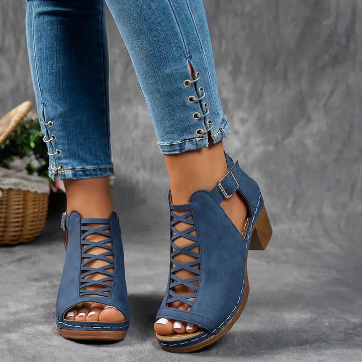 Aubrey Orthopedic Wedge Sandals — top view