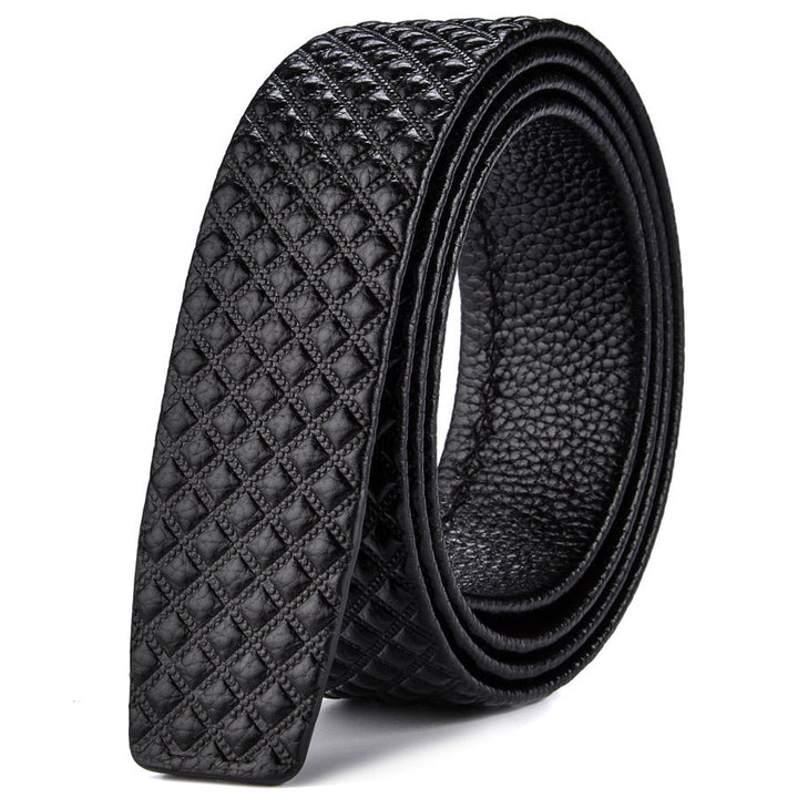 Close-up of the Rockist belt's leather texture and stitching