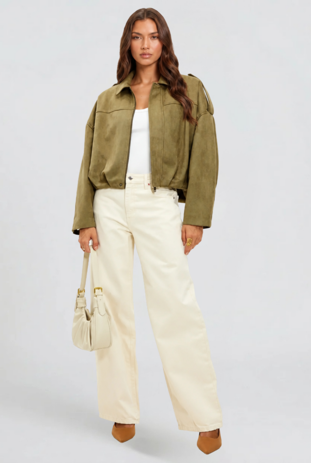 Elina Suede Jacket — women's jacket, back view