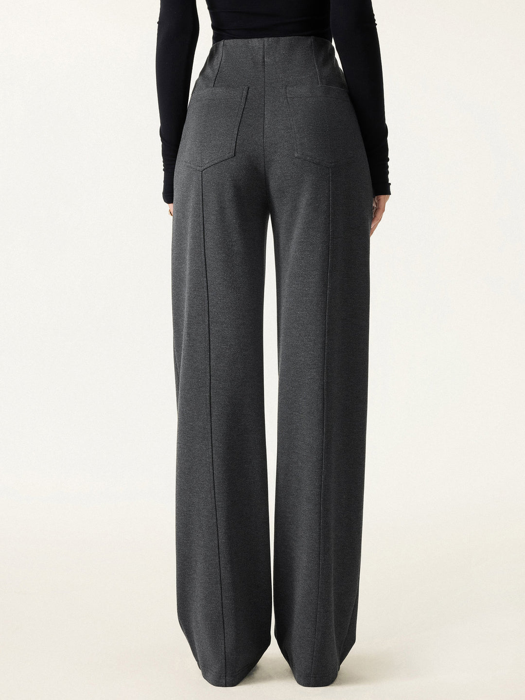 Ponte High-Rise Straight-Leg Pants with Pockets
