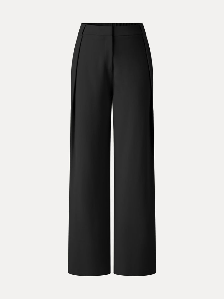 Ponte High-Rise Straight-Leg Pants with Pockets