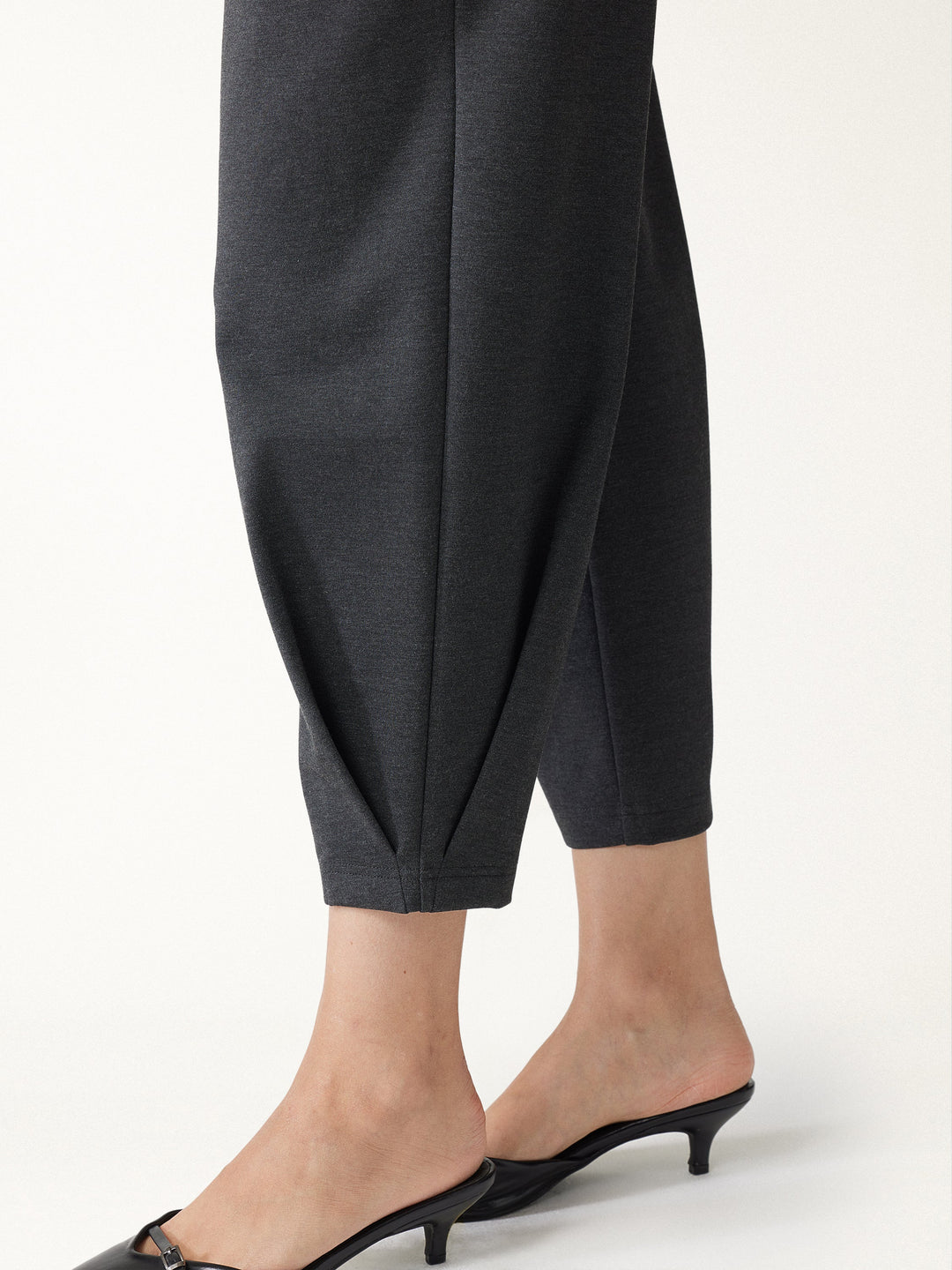 Petite Stretch Ponte High-Rise Ankle Tapered Tuck Pants with Pockets